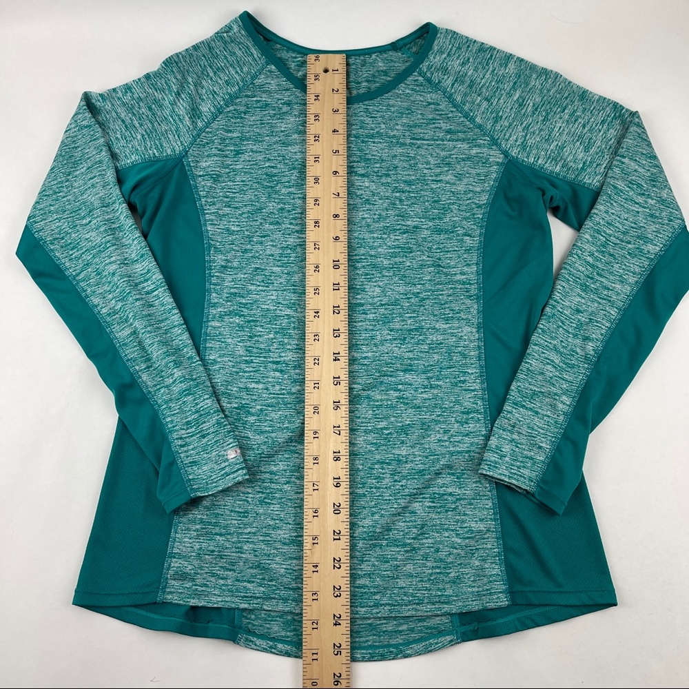 Danskin Now Athletic Shirt Womens Large 12-14 Green Long Sleeve - Picture 5 of 8